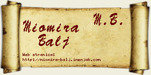 Miomira Balj vizit kartica